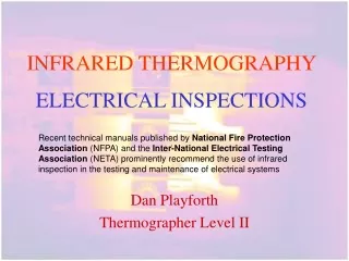 INFRARED THERMOGRAPHY ELECTRICAL INSPECTIONS .