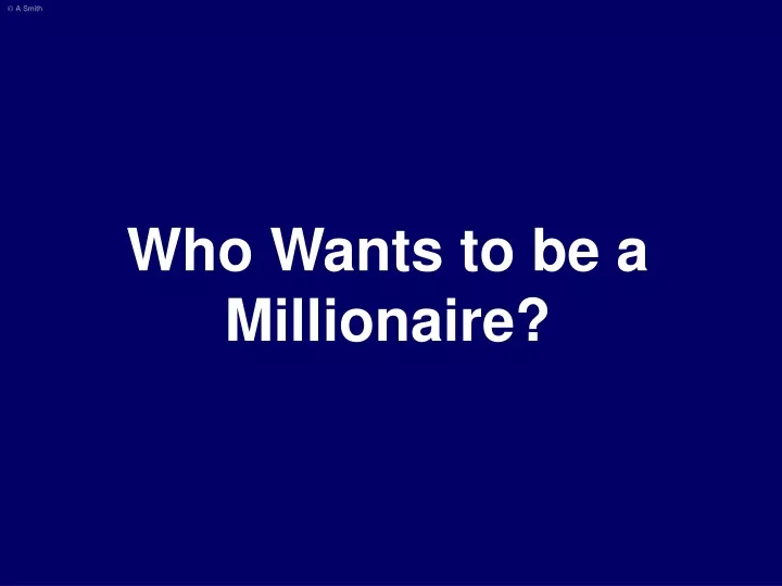 who wants to be a millionaire