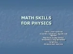 MATH SKILLS FOR PHYSICS - slide 1