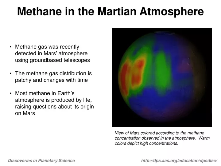 methane in the martian atmosphere