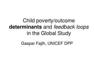 Child poverty/outcome  determinants  and  feedback loops  in the Global Study