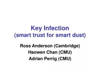 Key Infection (smart trust for smart dust)