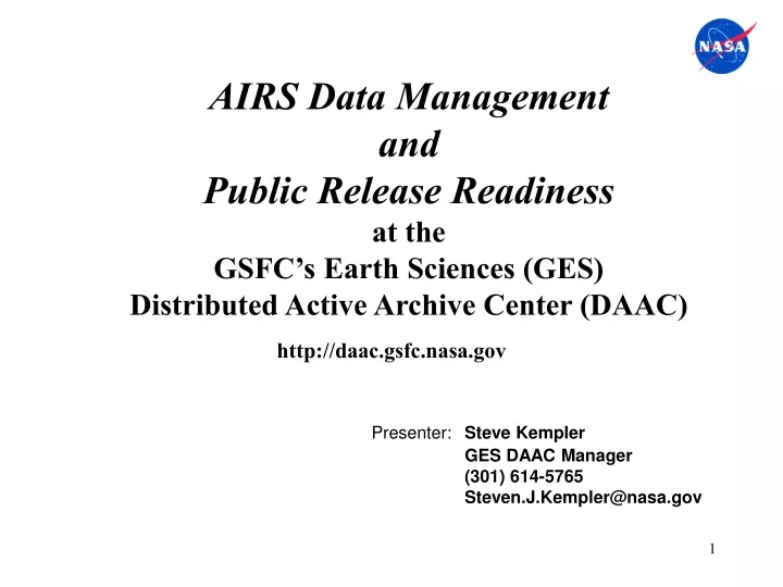 airs data management and public release readiness