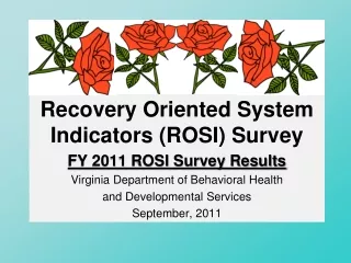 Recovery Oriented System Indicators (ROSI) Survey