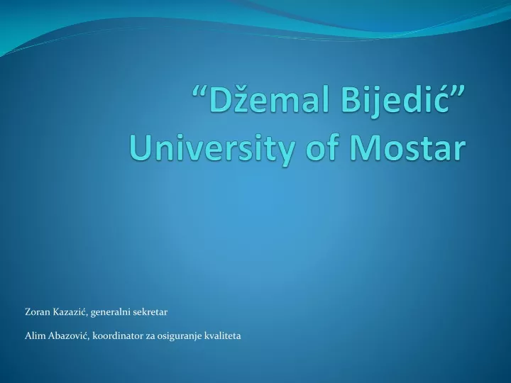 d emal bijedi university of mostar
