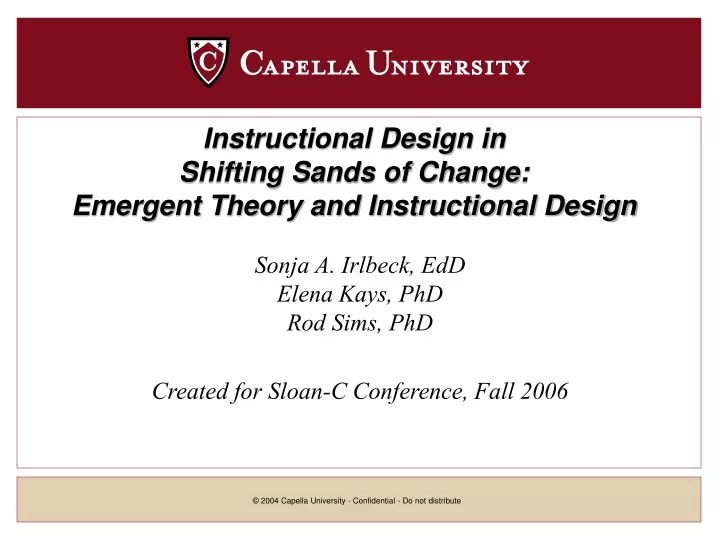 instructional design in shifting sands of change emergent theory and instructional design