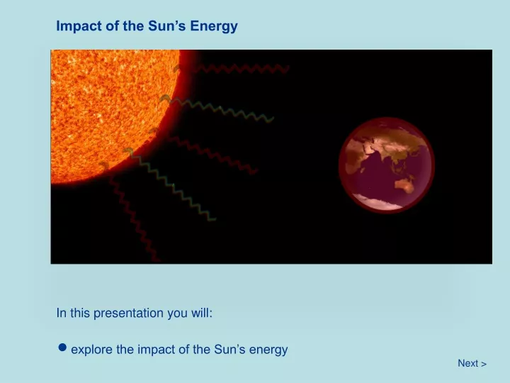 impact of the sun s energy