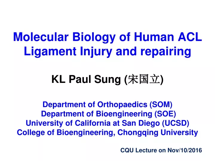 molecular biology of human acl ligament injury