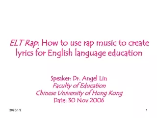 ELT Rap : How to use rap music to create lyrics for English language education