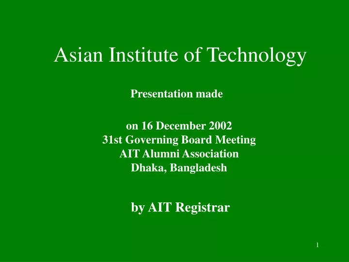 asian institute of technology