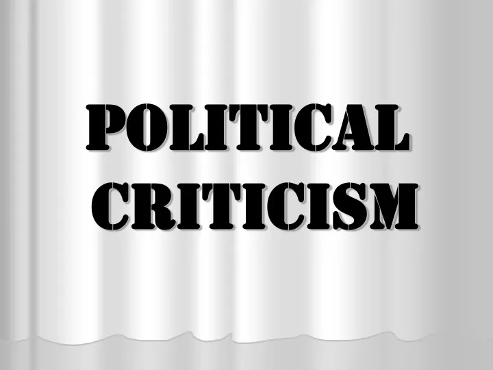 political criticism