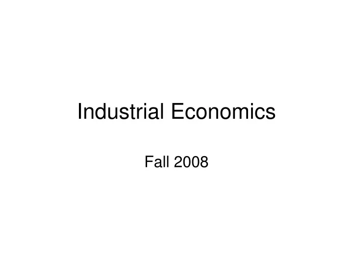 industrial economics