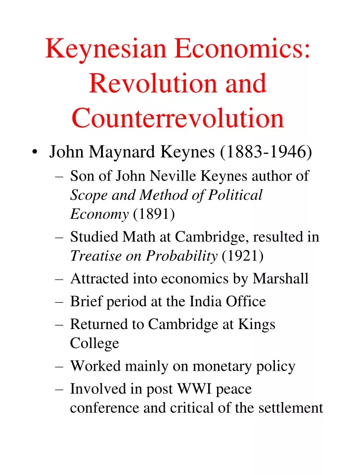 keynesian economics revolution and counterrevolution