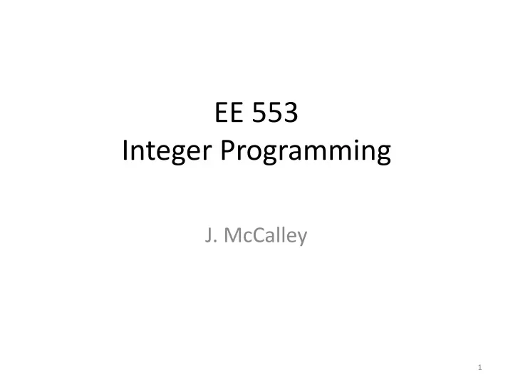 ee 553 integer programming