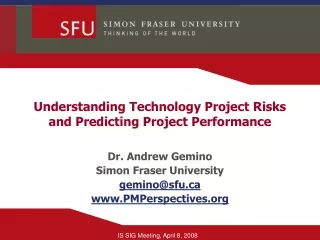 Understanding Technology Project Risks and Predicting Project Performance