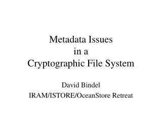 Metadata Issues in a Cryptographic File System