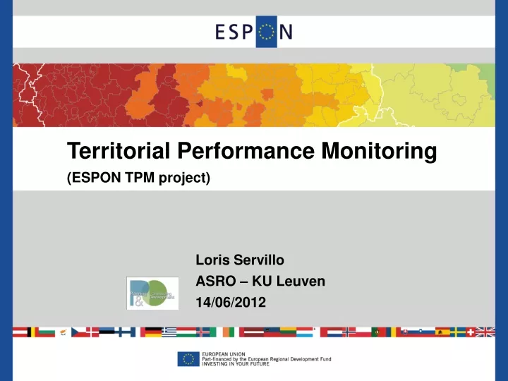 territorial performance monitoring espon