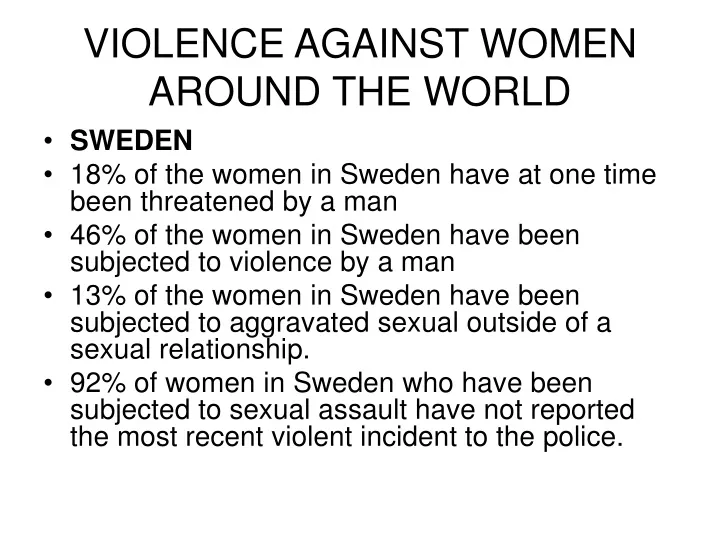 violence against women around the world