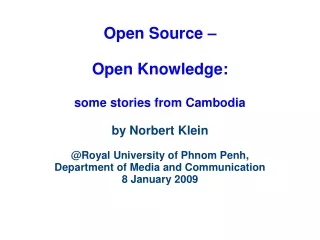 The start of my involvement:  How to open access to knowledge