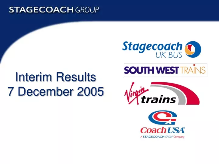 interim results 7 december 2005