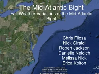 The Mid-Atlantic Bight Fall Weather Variations of the Mid-Atlantic Bight