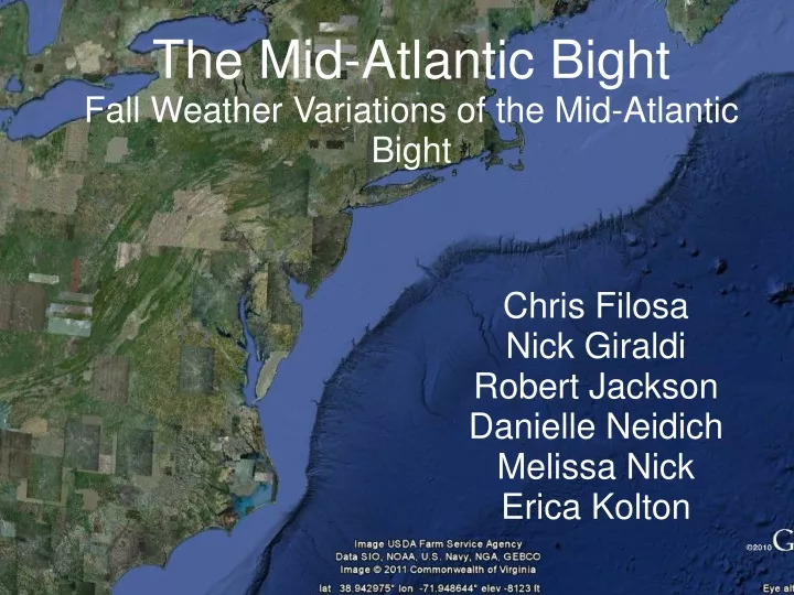 the mid atlantic bight fall weather variations of the mid atlantic bight