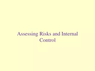 Assessing Risks and Internal Control