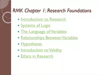 RMK Chapter 1: Research Foundations