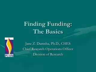 Finding Funding:  The Basics