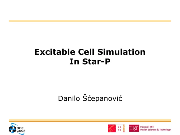 excitable cell simulation in star p