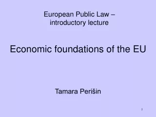 Economic foundations of the EU