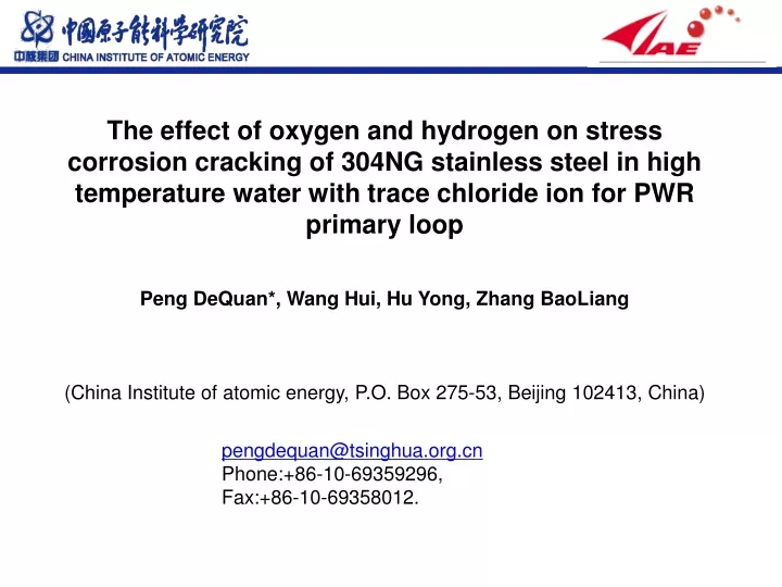 the effect of oxygen and hydrogen on stress