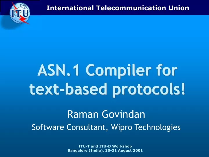 asn 1 compiler for text based protocols