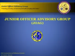 JUNIOR OFFICER ADVISORY GROUP  (JOAG)