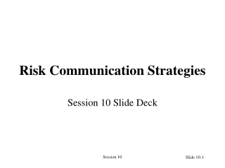 Risk Communication Strategies