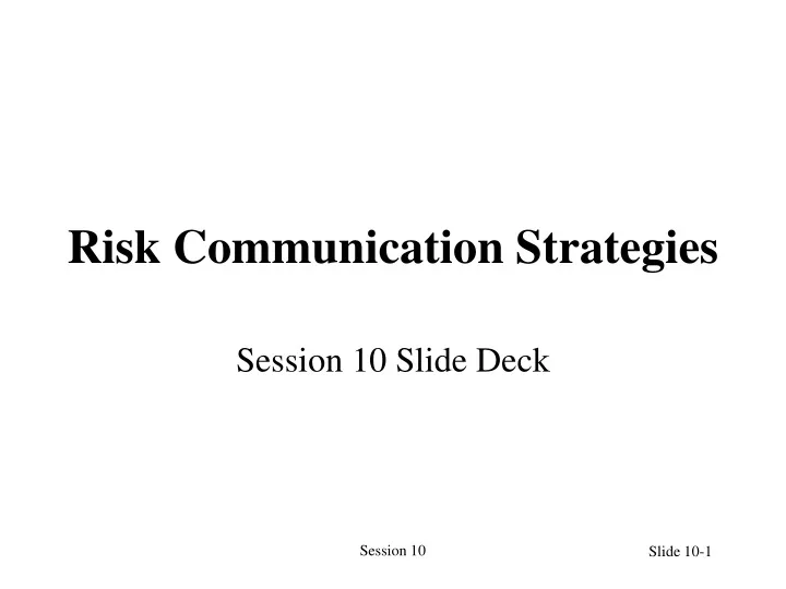 risk communication strategies