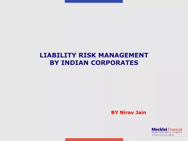 liability risk management by indian corporates