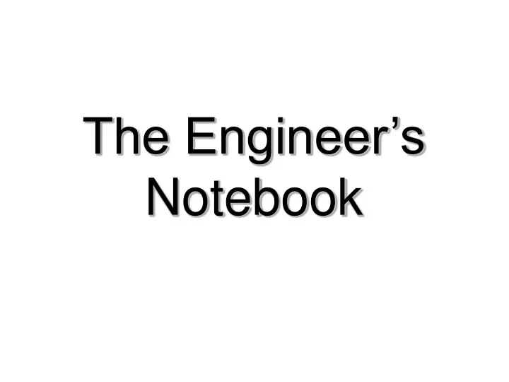the engineer s notebook