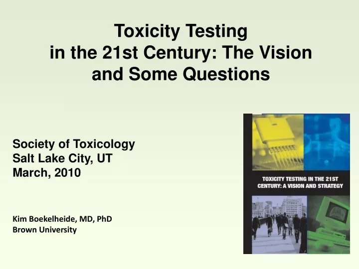 toxicity testing in the 21st century the vision