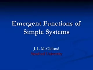 Emergent Functions of Simple Systems