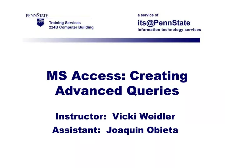 ms access creating advanced queries