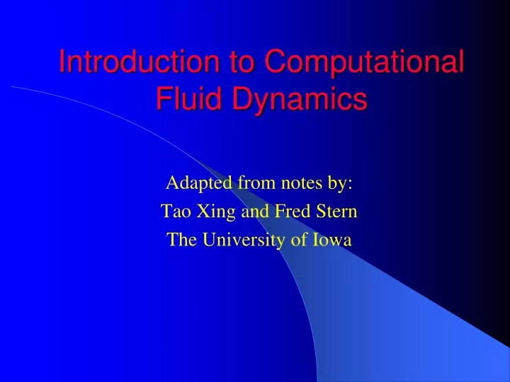 introduction to computational fluid dynamics