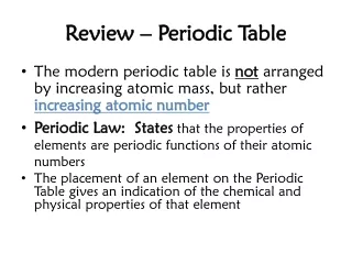 Review – Periodic Table