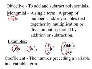 Objective - To add and subtract polynomials.