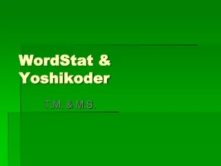 WordStat &amp; Yoshikoder
