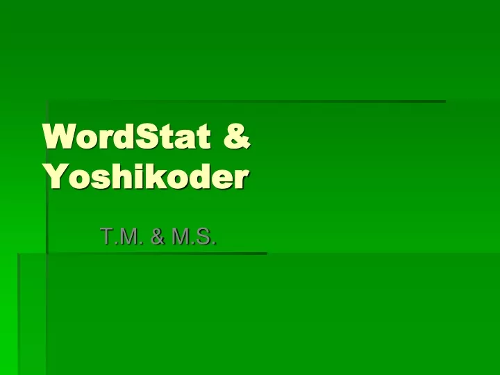 wordstat yoshikoder