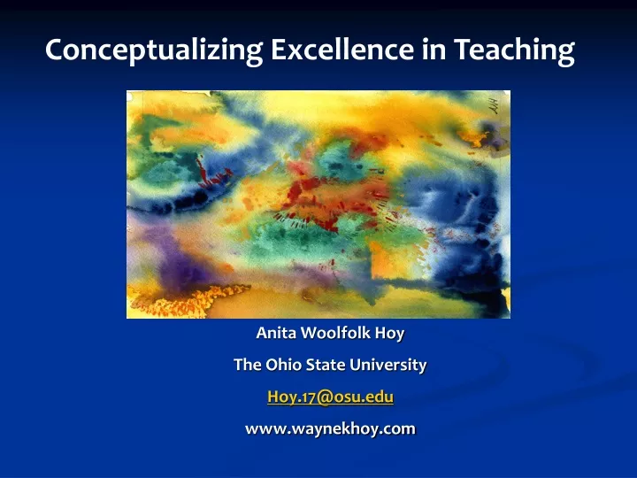 conceptualizing excellence in teaching