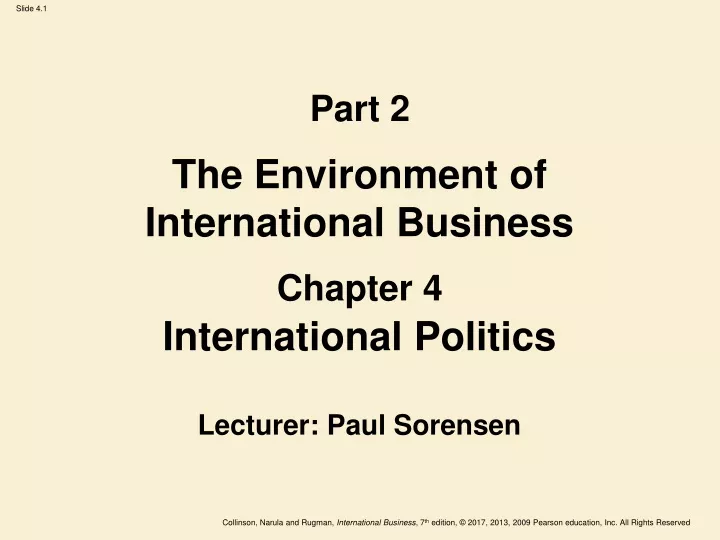international politics lecturer paul sorensen