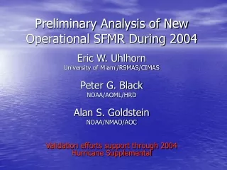 Preliminary Analysis of New Operational SFMR During 2004