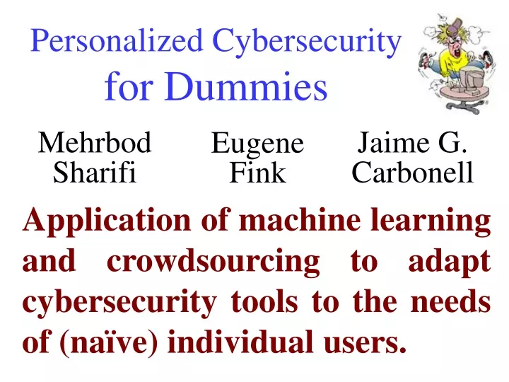 personalized cybersecurity for dummies